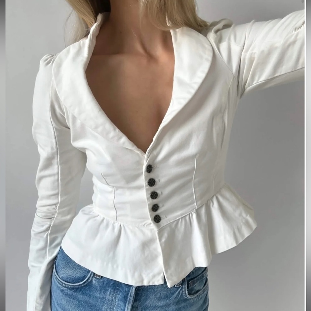 Vintage Guess Cotton Ruffle Blazer.